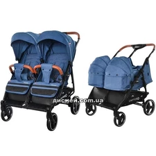 Коляска прогулочная Carrello Connect CRL-5502/1 Evening Blue, для двойни